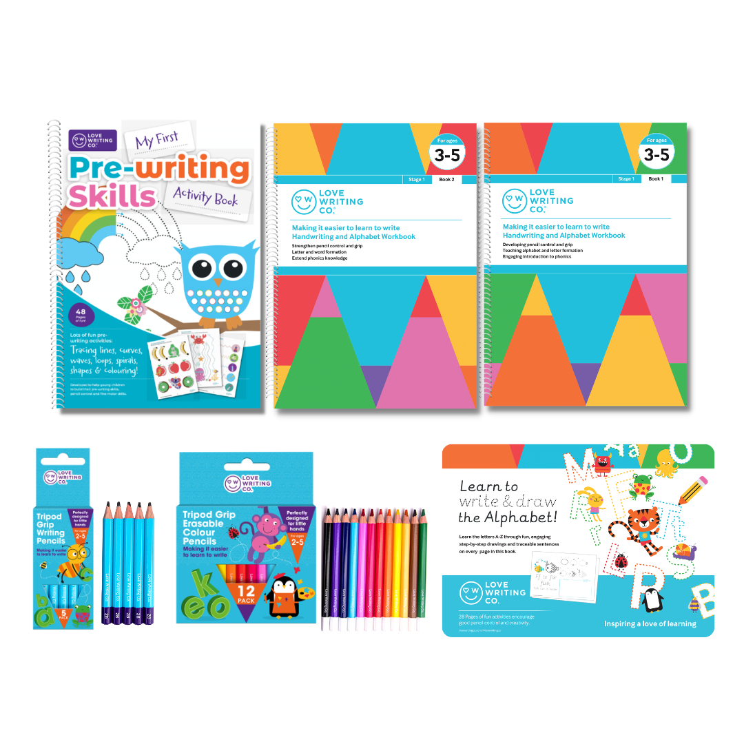 Left-Handed Learning Adventure Pack for Ages 3-5-Improve Pencil Grip and Control.