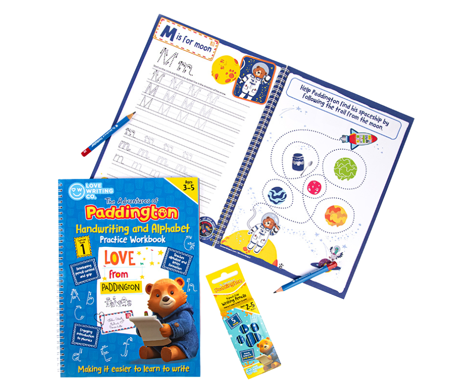 PADDINGTON™ Learn To Write The Alphabet And Handwriting Practice Book & Pencils Set: Ages 3-5