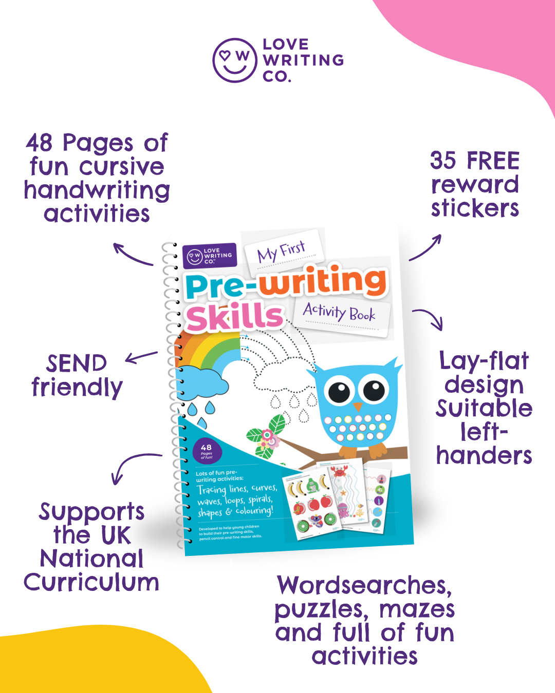 Pre-Writing Skills Bumper Starter Pack For Children Age 2+ Book, Pencil and Crayon Set