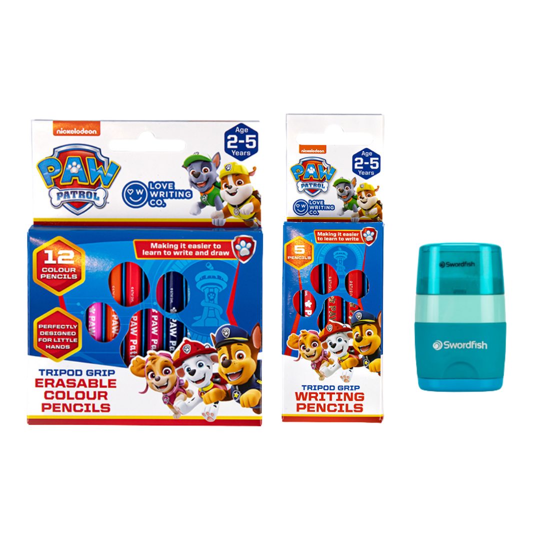 Tripod Writing Grip & Erasable Colouring Pencils Bundle | Ages 3-5