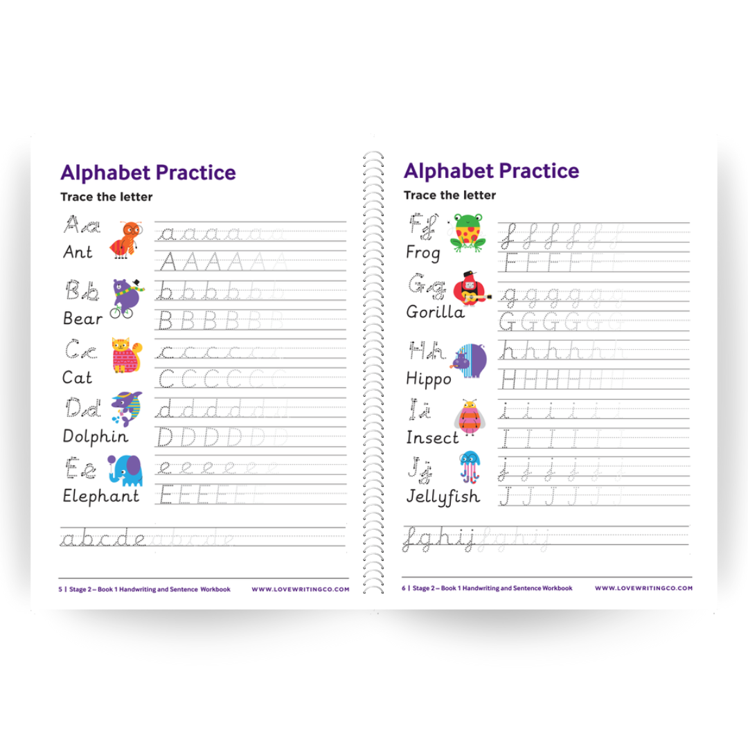 Cursive Handwriting Practice Workbook & Tripod Grip Pencil Writing Set: Age 6-9