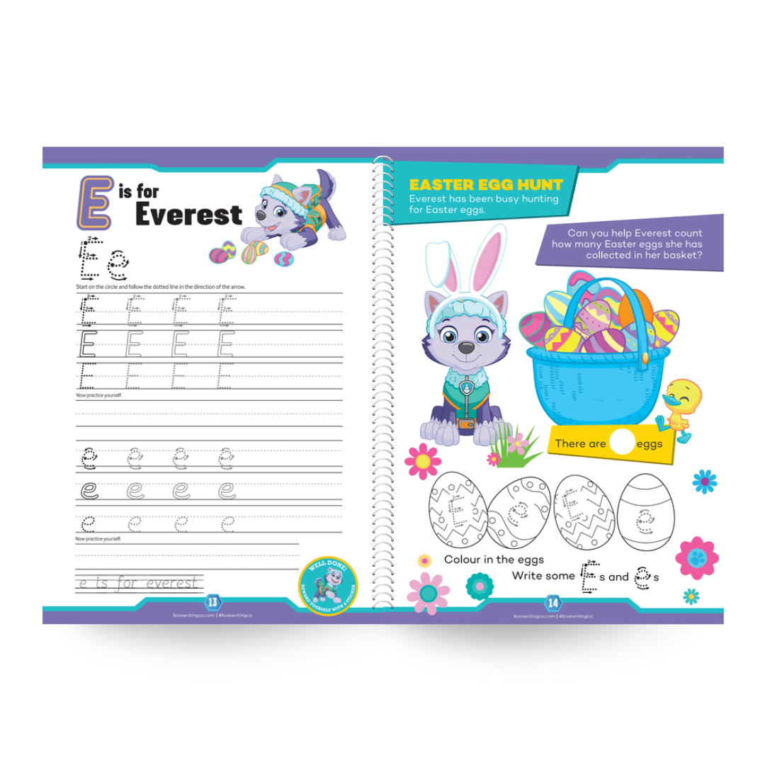 PAW PATROL Learn To Write The Alphabet Book & Pencil Beginners Set | Ages 3-5