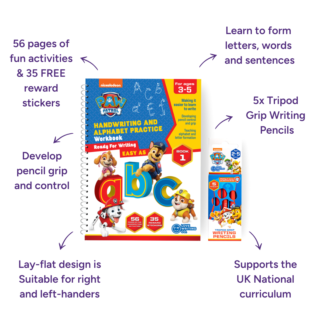 PAW PATROL Tripod Grip Writing Pencils 5 Pack: Ages 2-5