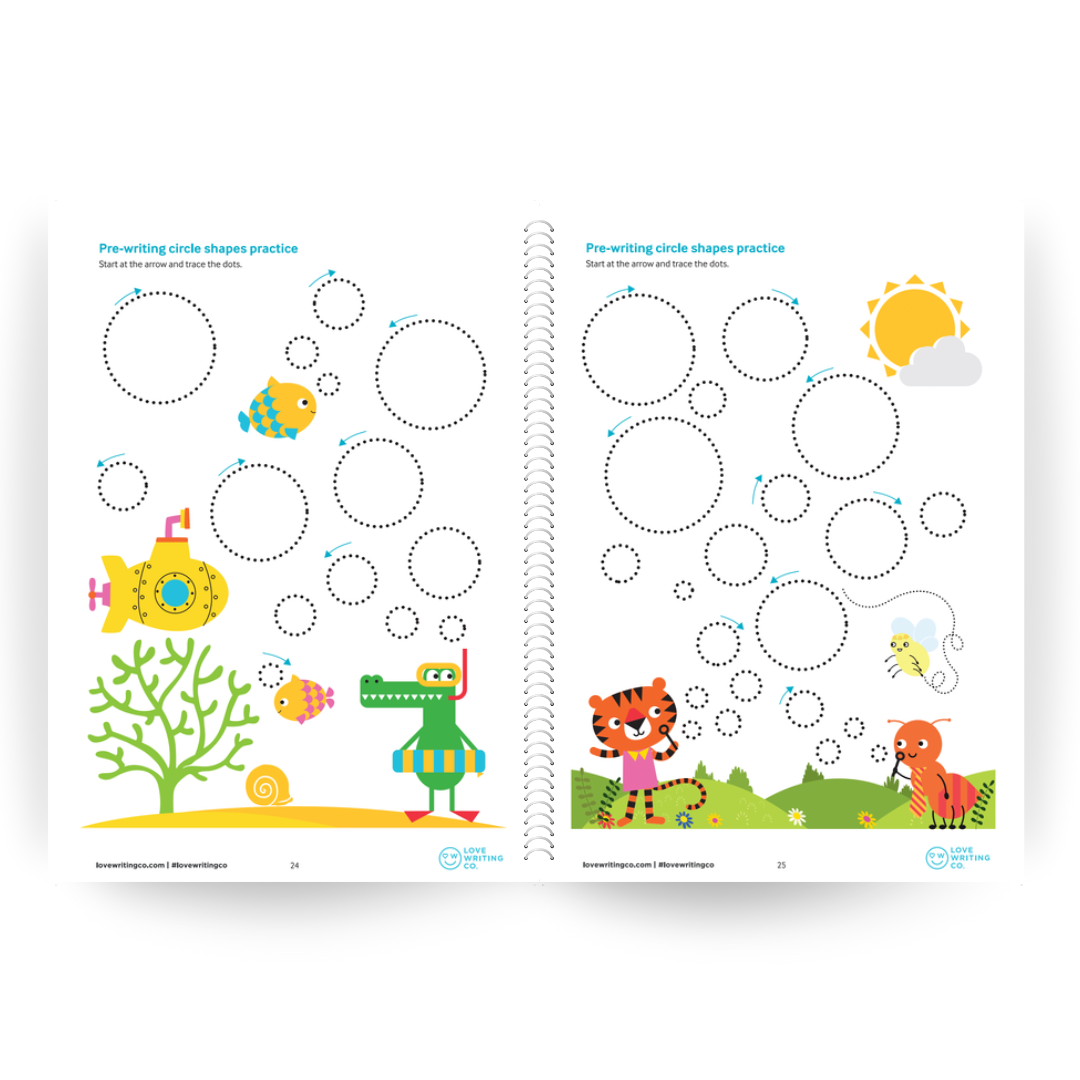 Pre-Writing Skills Bumper Starter Pack For Children Age 2+ Book, Pencil and Crayon Set