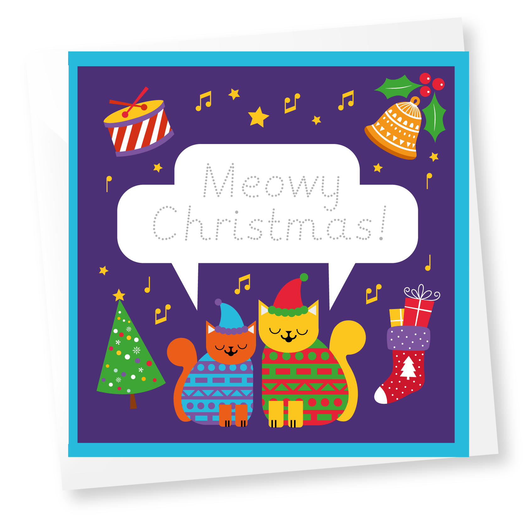 Traceable Christmas Handwriting Practice Cards for Kids-10 Pack - Trace, Colour & Draw