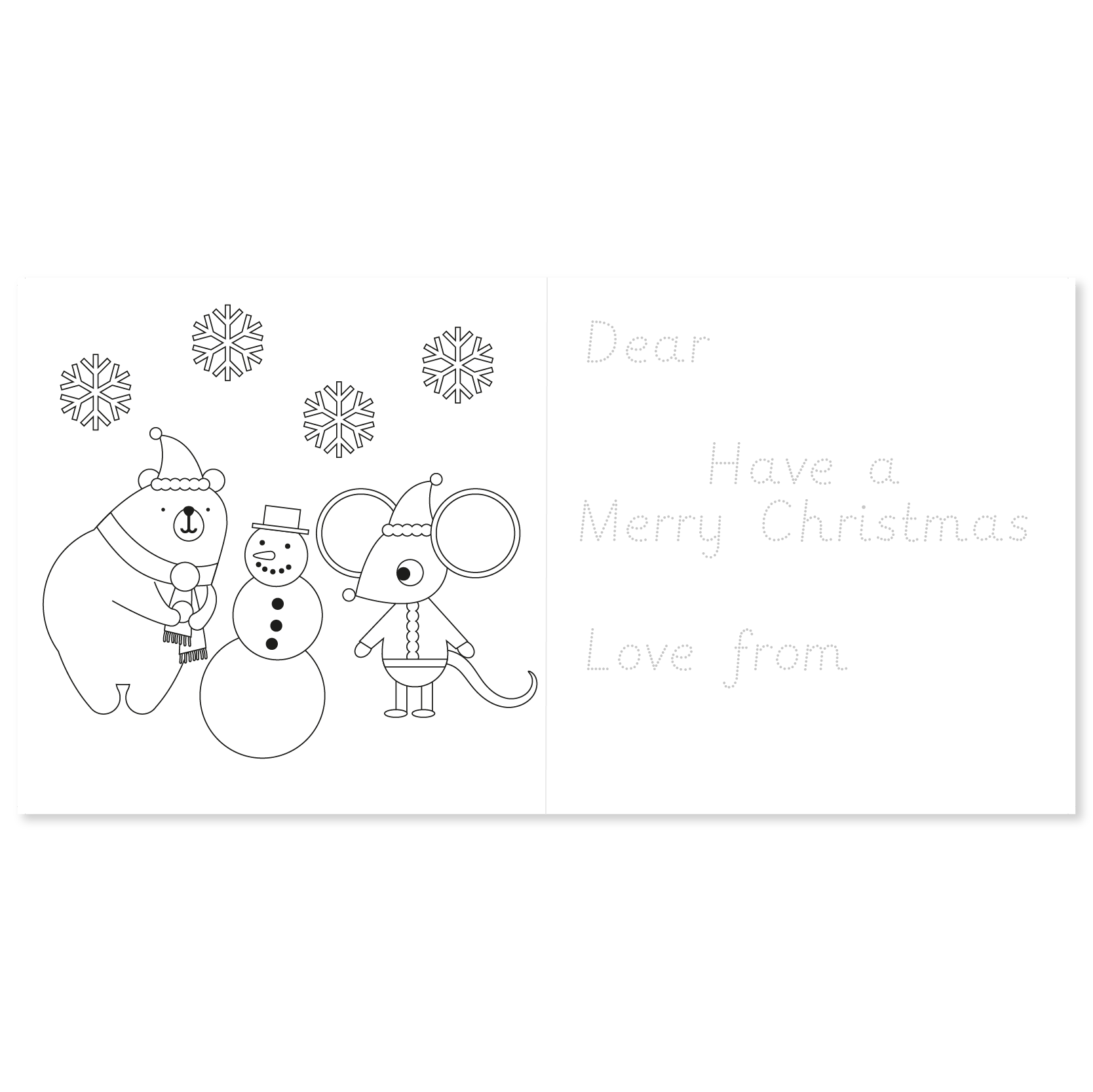 Traceable Christmas Handwriting Practice Cards for Kids-10 Pack - Trace, Colour & Draw