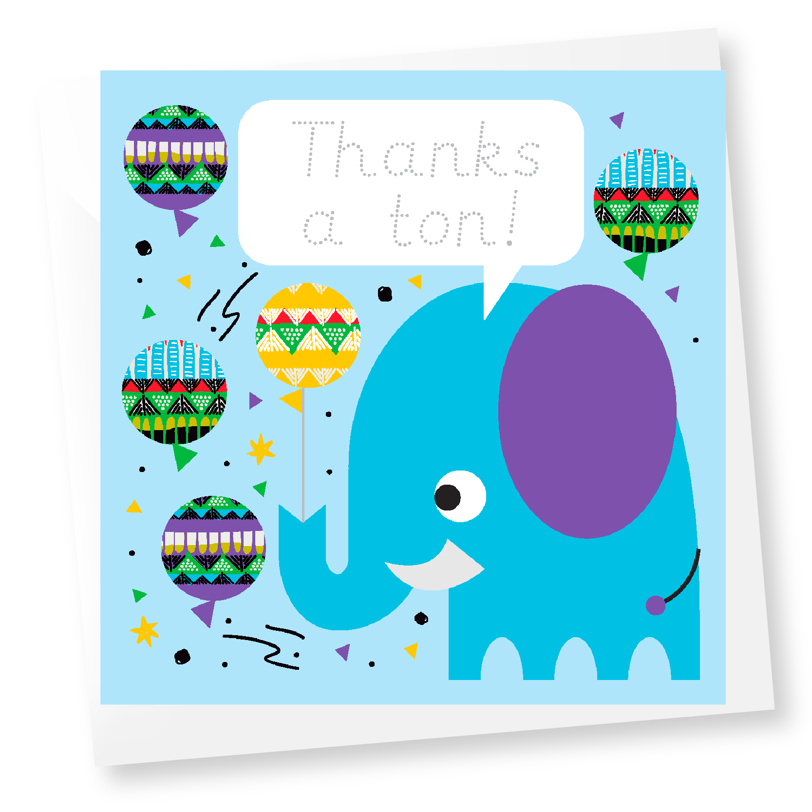 'Thank You' Fun Traceable Greeting Cards For Kids: Multi-Pack of 10 -Personalised