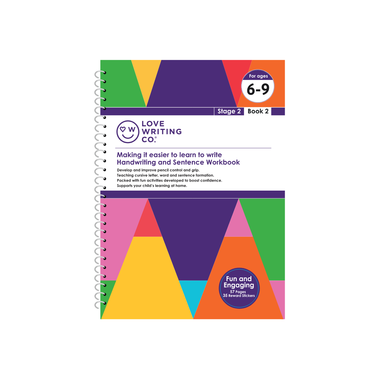 NEW 6-9 Book 2! Cursive Handwriting Practice Workbook Stage 2 Book 2: Ages 6-9