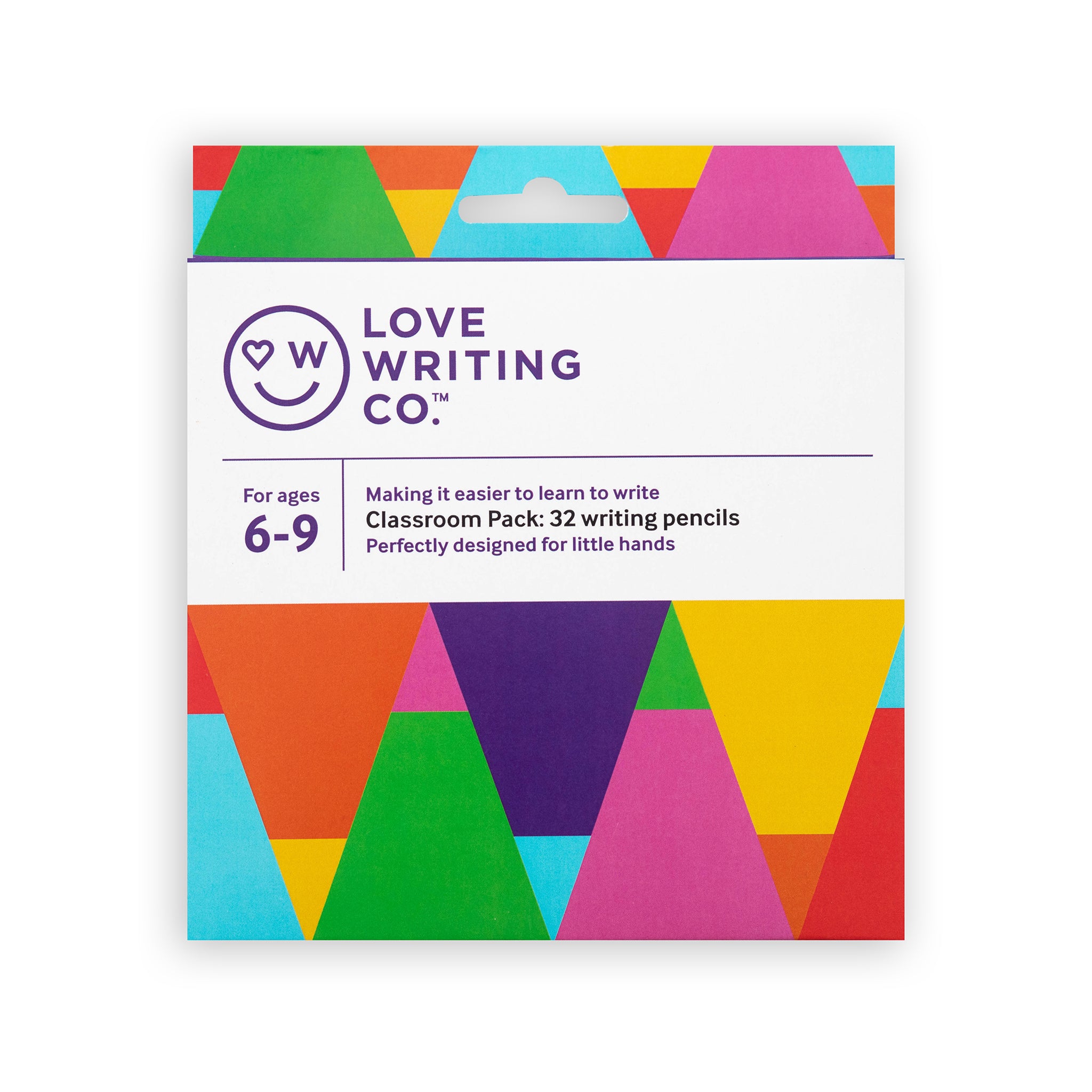 32 pack of pencils in coloured cardboard packaging with purple text erasable colouring pencils for drawing and handwriting practice exercise
