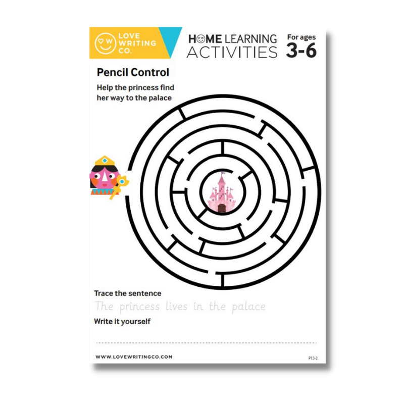 Pencil Control maze activity