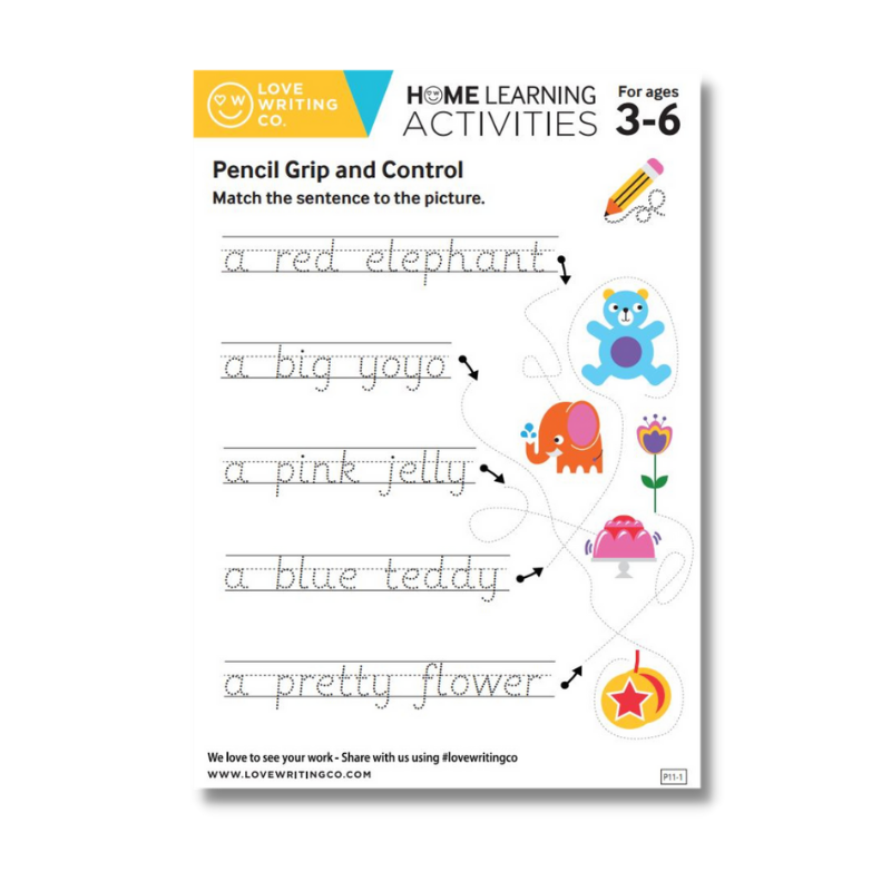 Pencil grip and control practice sheets