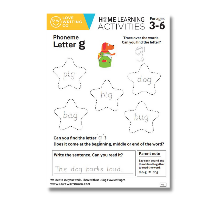 Phoneme Letter G activities