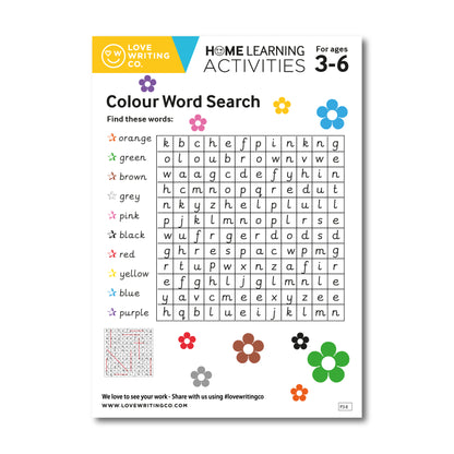 Colour word search activity
