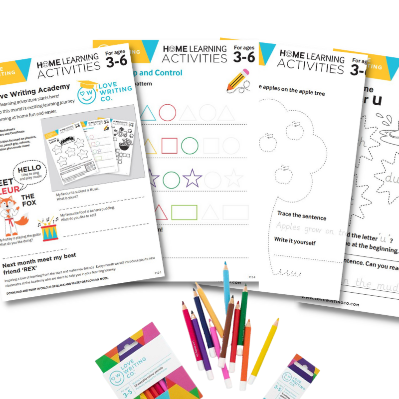Handwriting Practice Worksheets Download Pack 12: Ages 3-6
