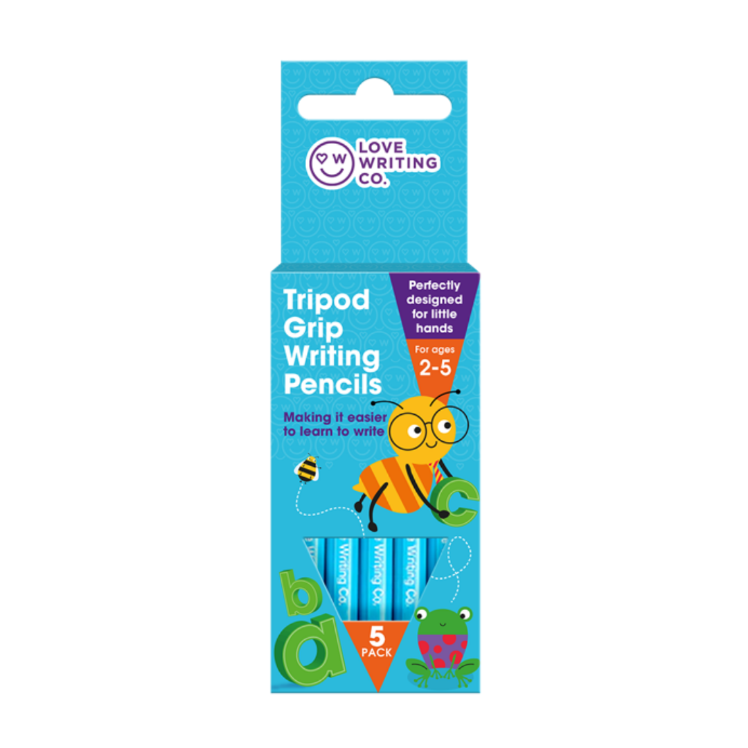 New Tripod Grip Love Writing Co. Writing Pencils 5 Pack - Ages 2-5