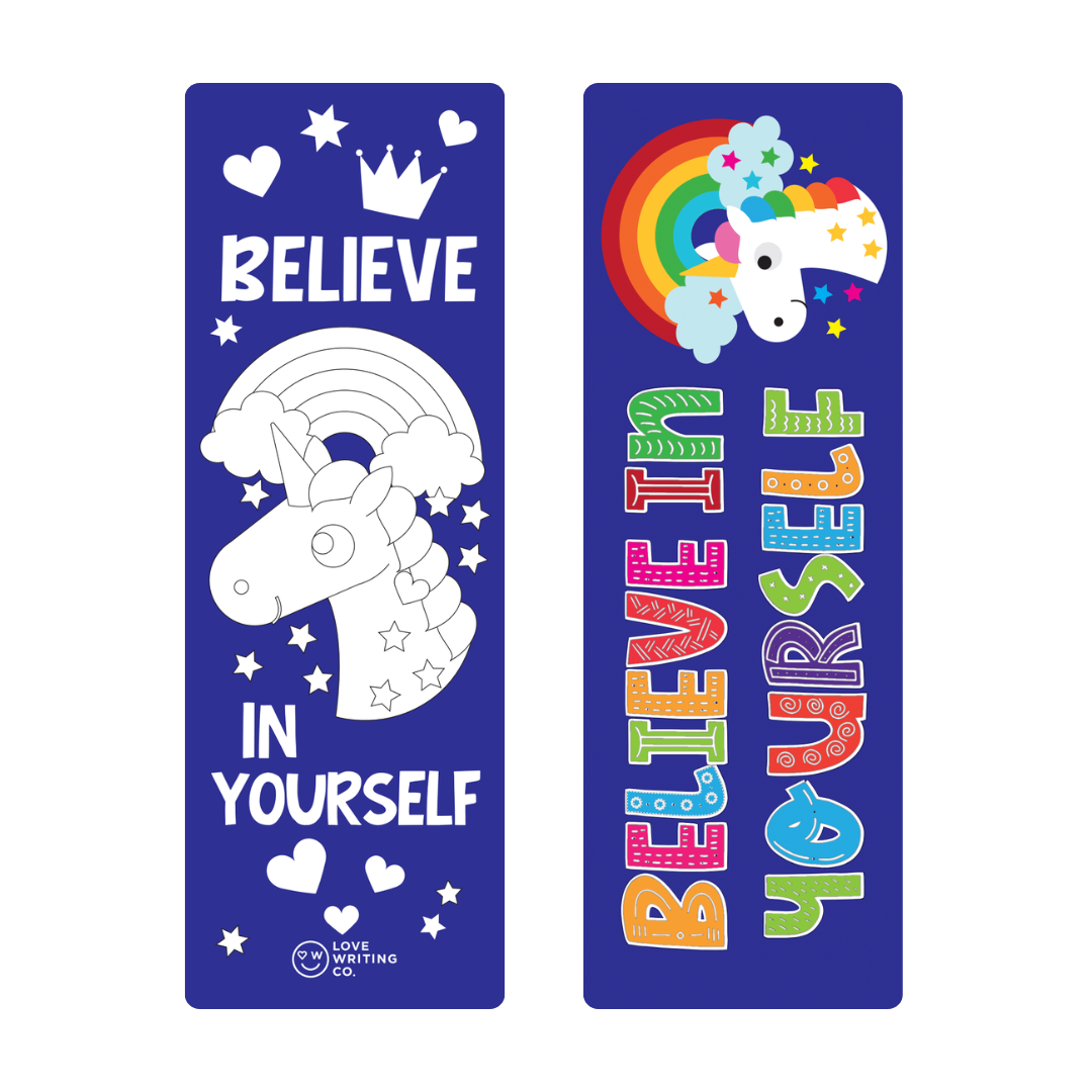 Kids' Positive Affirmation Bookmarks | Tracing & Colouring - Pack of 4
