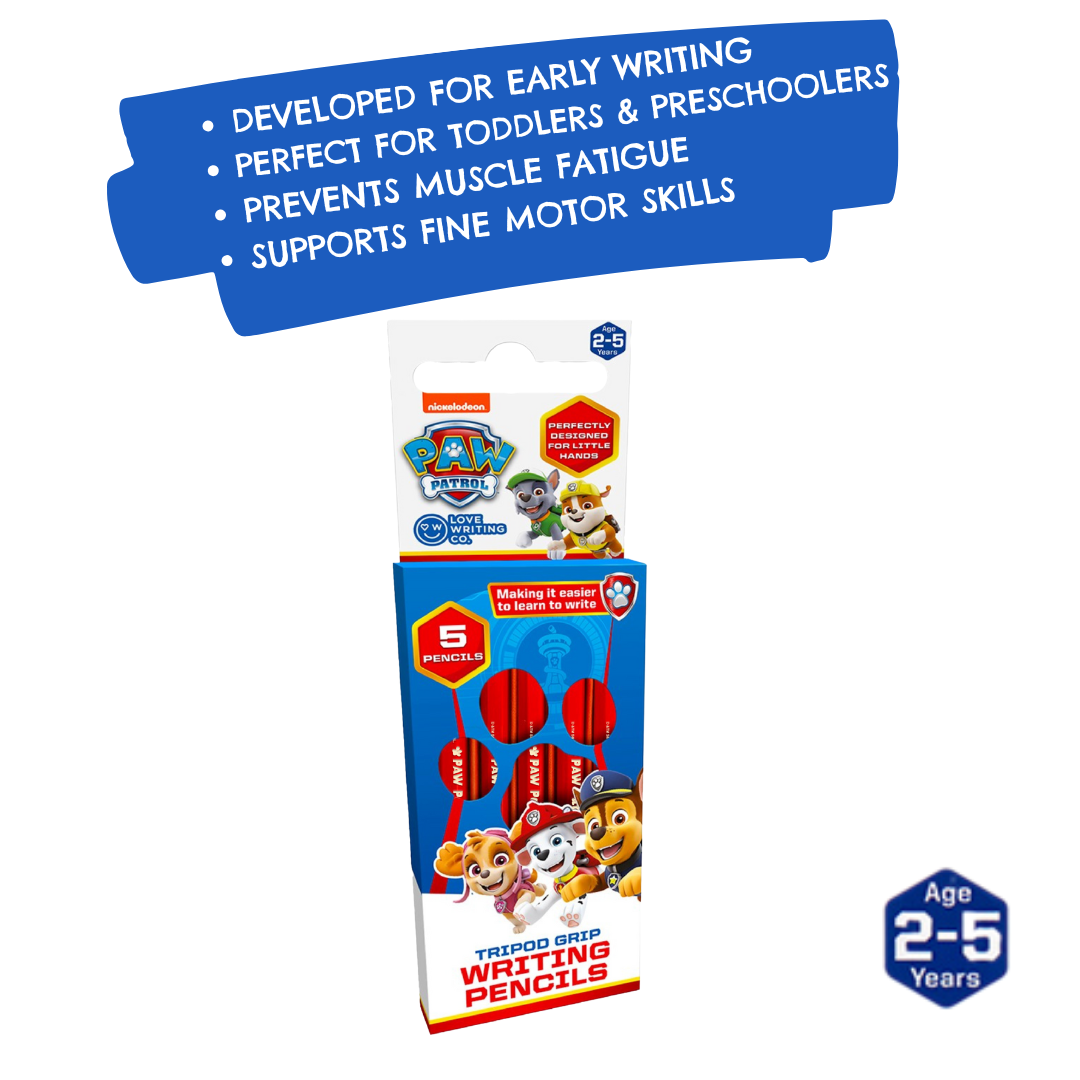 PAW PATROL Tripod Grip Writing Pencils 5 Pack: Ages 2-5