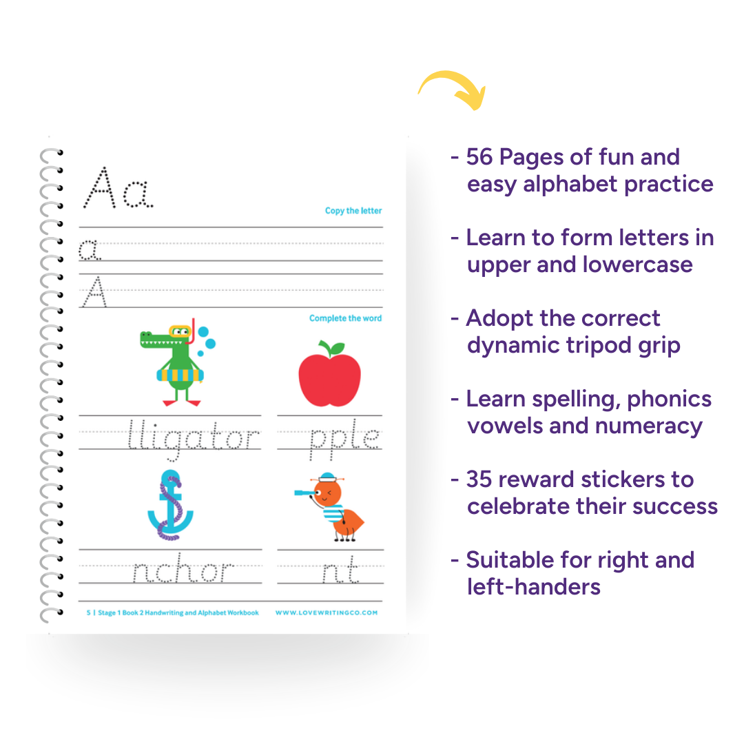 Handwriting And Alphabet Practice Stage 1 Book 2 - Age 3-5
