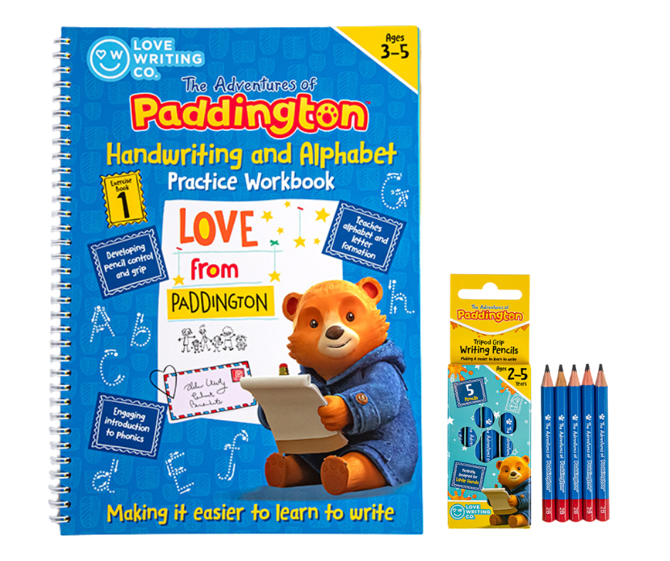 PADDINGTON™ Learn To Write The Alphabet And Handwriting Practice Book & Pencils Set: Ages 3-5