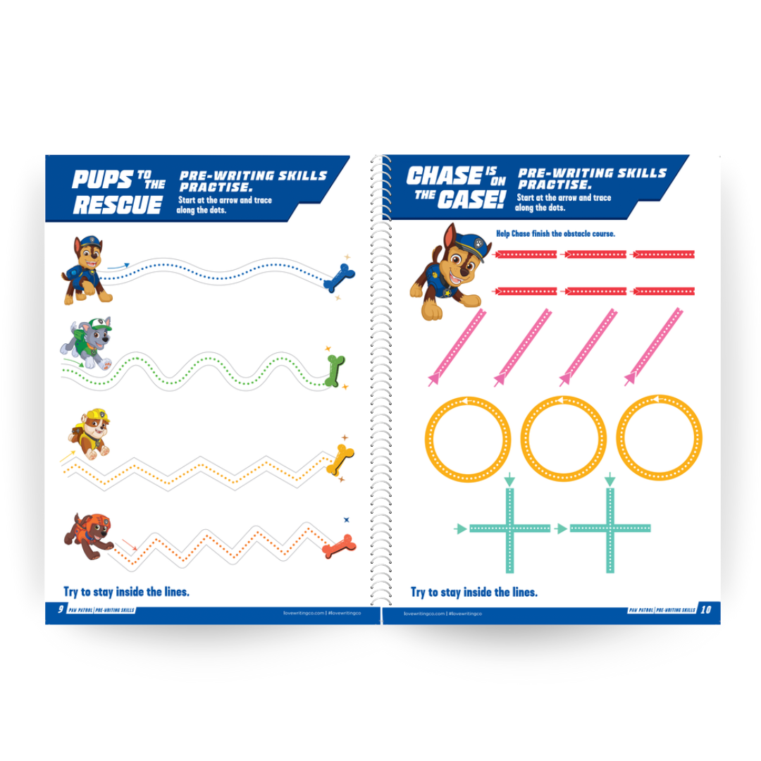 My First PAW PATROL Pre-Writing Skills Bundle | First Writing Steps Ages 2+