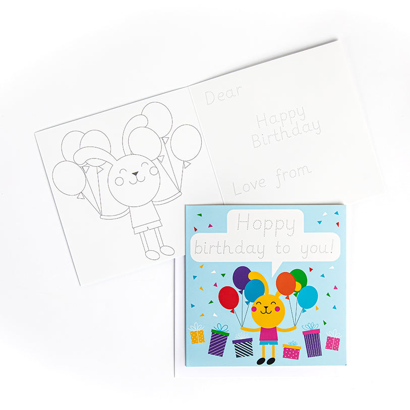 Kids' Fun Birthday Cards x10 | Trace and Draw
