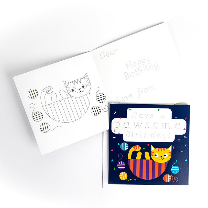 Kids' Fun Birthday Cards x10 | Trace and Draw