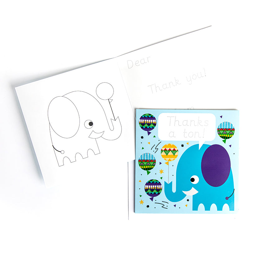 'Thank You' Fun Traceable Greeting Cards For Kids: Multi-Pack of 10