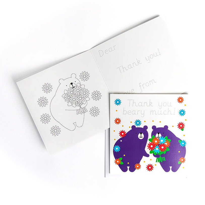 'Thank You' Fun Traceable Greeting Cards For Kids: Multi-Pack of 10