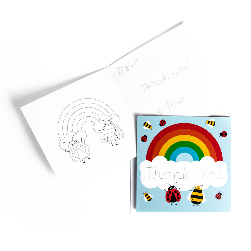 'Thank You' Fun Traceable Greeting Cards For Kids: Multi-Pack of 10