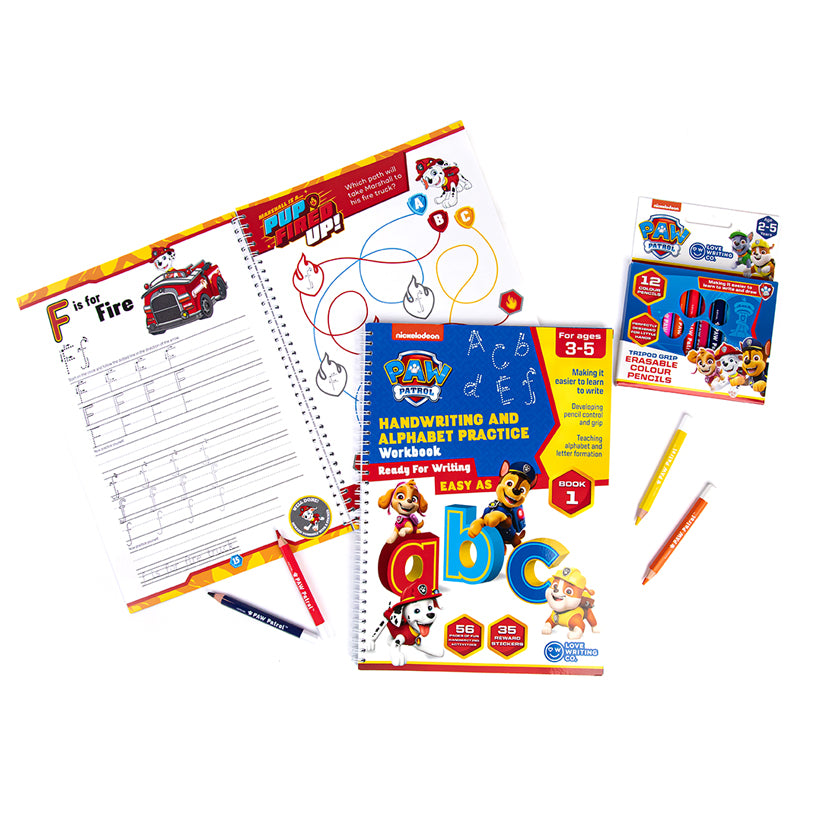 PAW PATROL Learn To Write The Alphabet Activity Book Ages 3-5