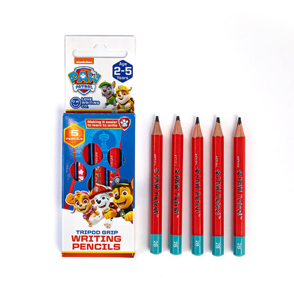 PAW PATROL Tripod Grip Writing Pencils 5 Pack: Ages 2-5