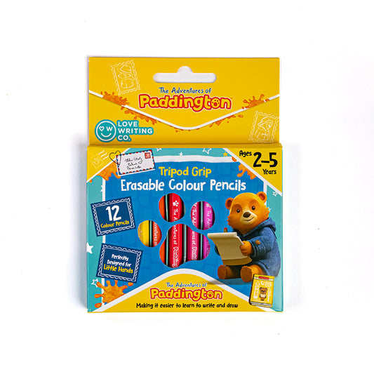 PADDINGTON™ Erasable Tripod Grip Colour Pencils 12 Pack: Ages 2-5