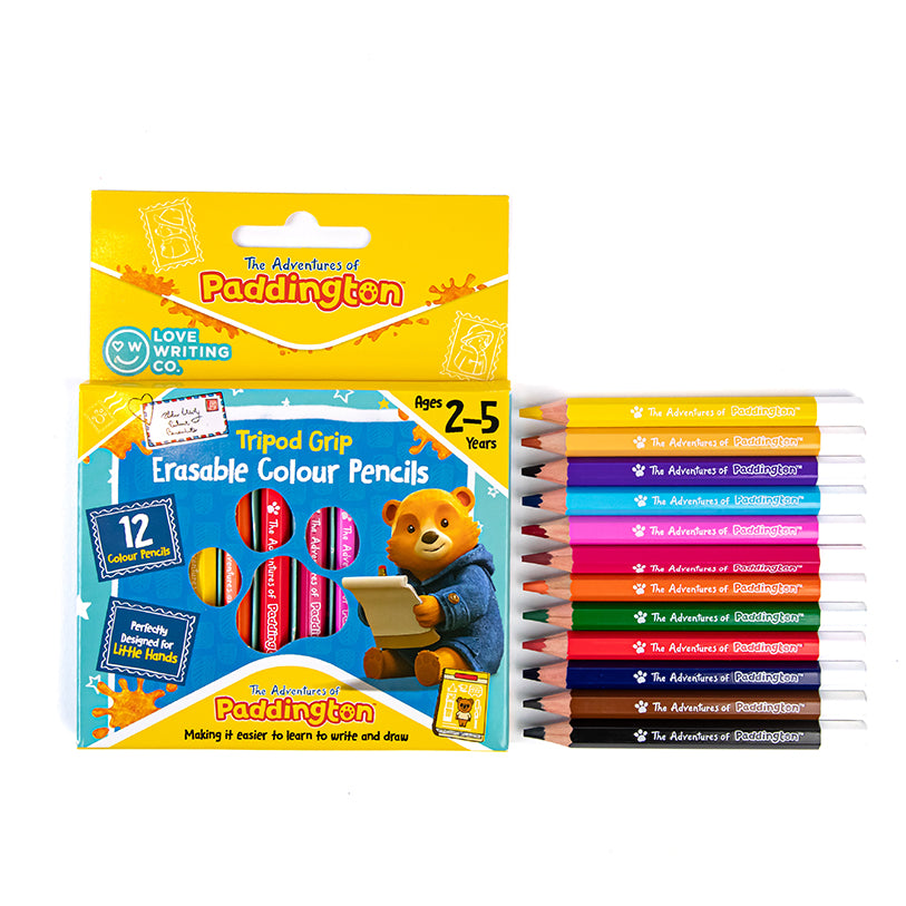 PADDINGTON™ Erasable Tripod Grip Colour Pencils 12 Pack: Ages 2-5