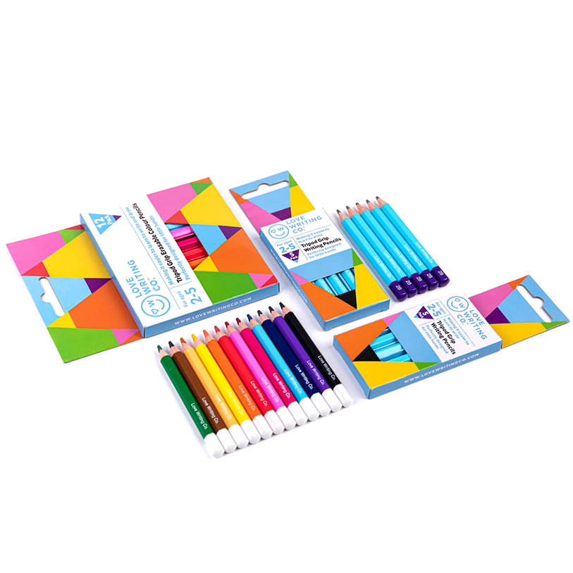 Tripod Writing Grip & Erasable Colouring Pencils Bundle | Ages 3-5