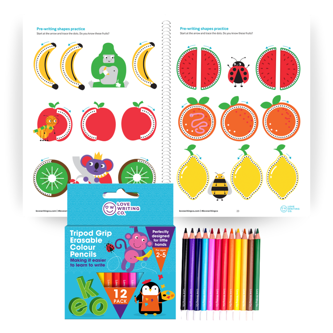 Left-Handed Learning Adventure Pack for Ages 3-5-Improve Pencil Grip and Control.
