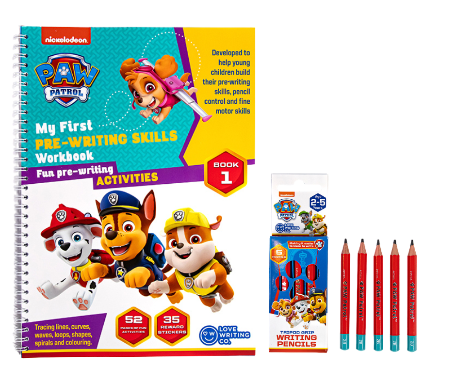 My First PAW PATROL Pre-Writing Skills Book & Pencils Set | First Writing Steps Ages 2+
