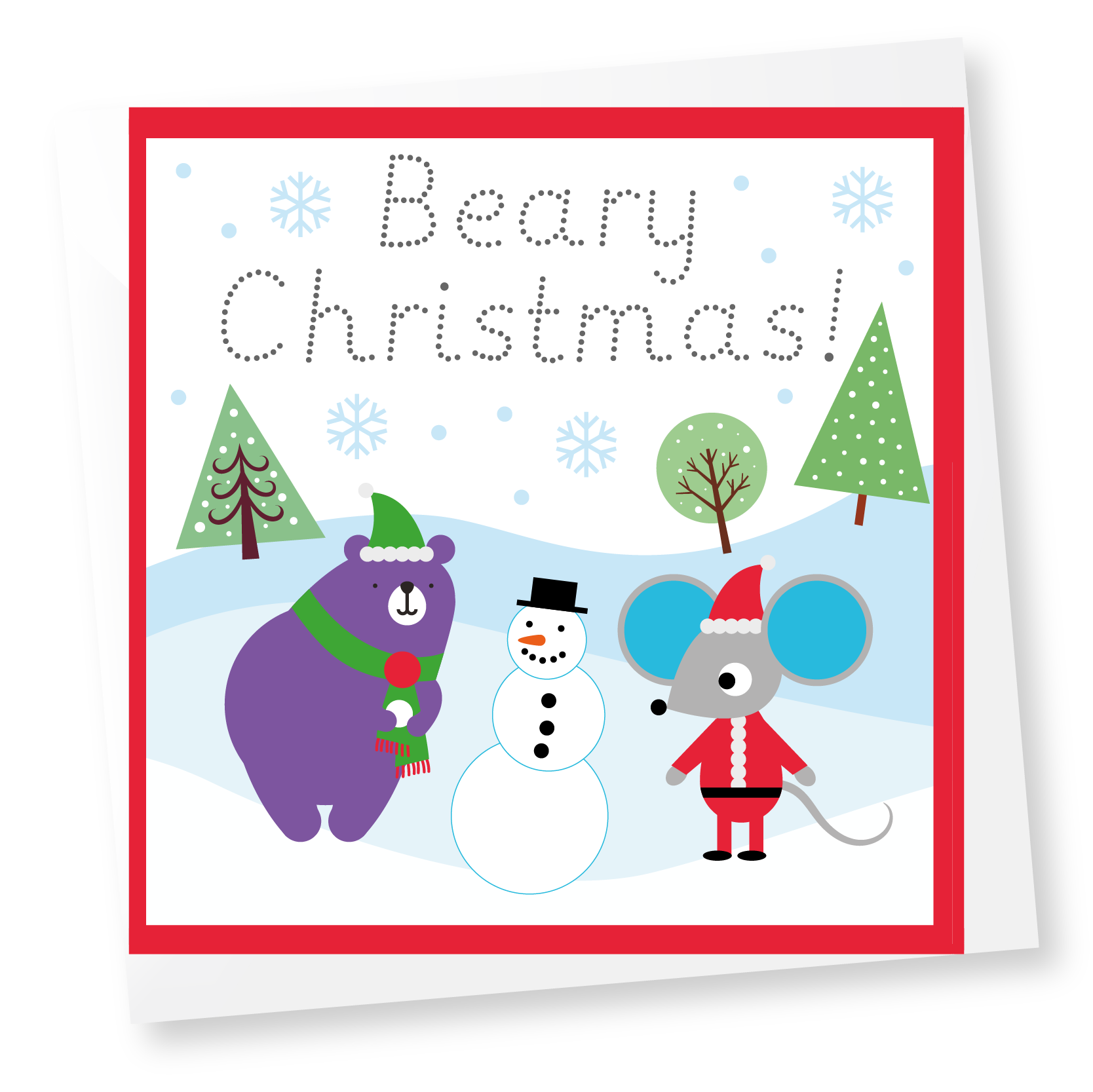 Traceable Christmas Handwriting Practice Cards for Kids-10 Pack - Trace, Colour & Draw