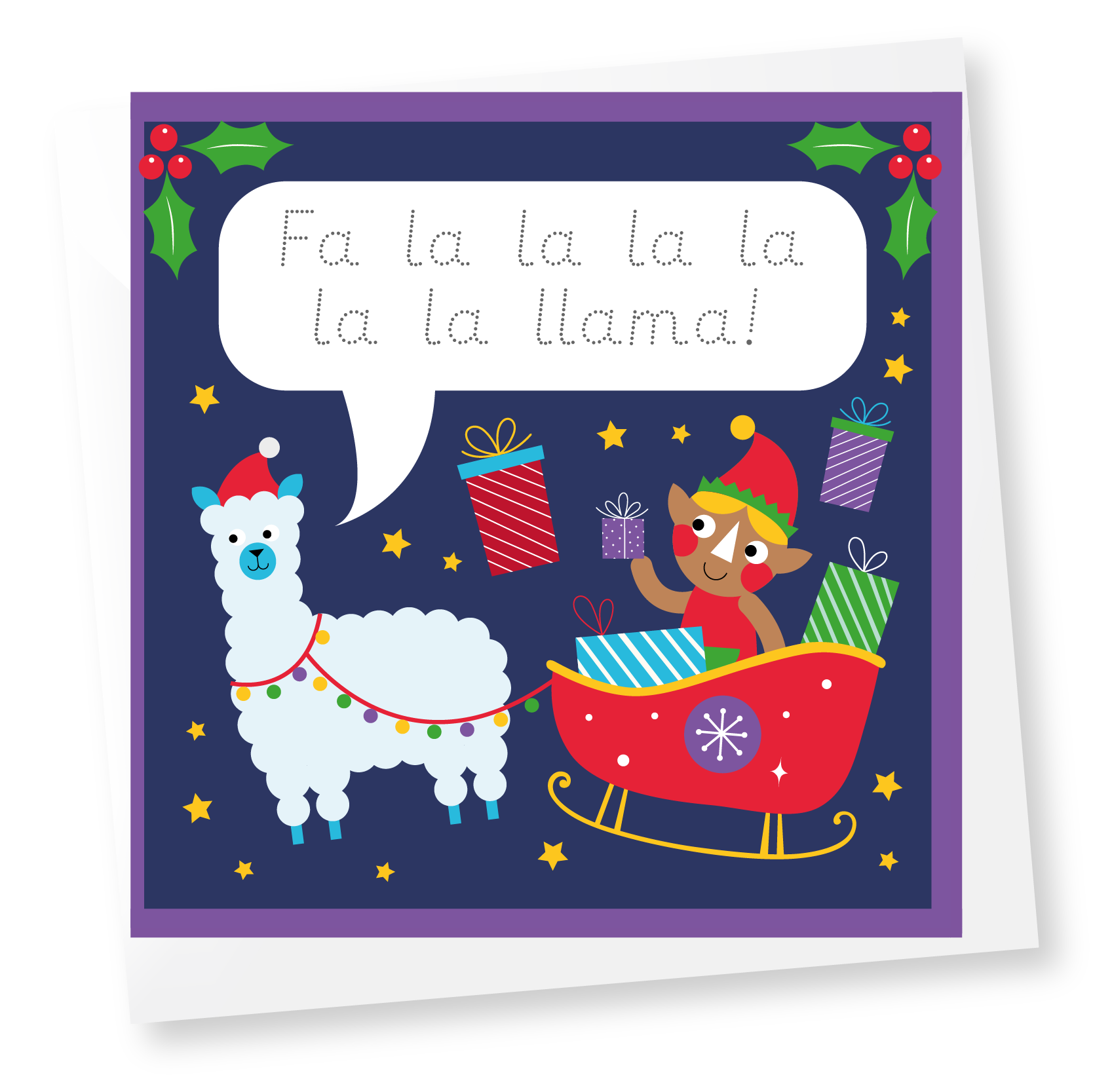 Traceable Christmas Handwriting Practice Cards for Kids-10 Pack - Trace, Colour & Draw