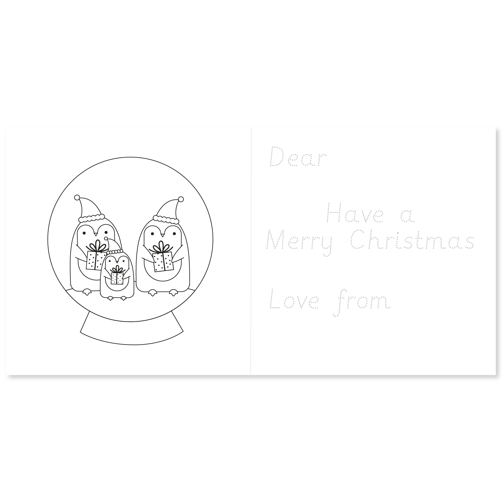 Traceable Christmas Handwriting Practice Cards for Kids-10 Pack - Trace, Colour & Draw