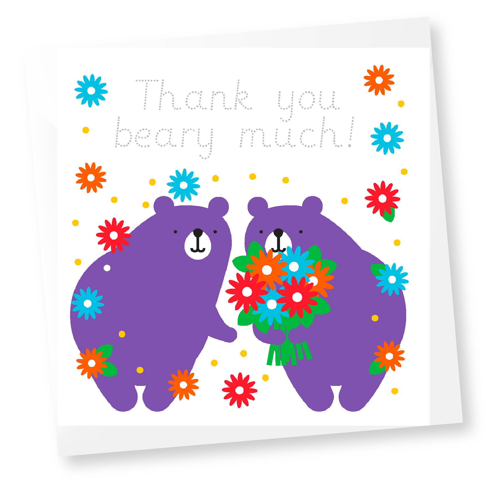 'Thank You' Fun Traceable Greeting Cards For Kids: Multi-Pack of 10 -Personalised