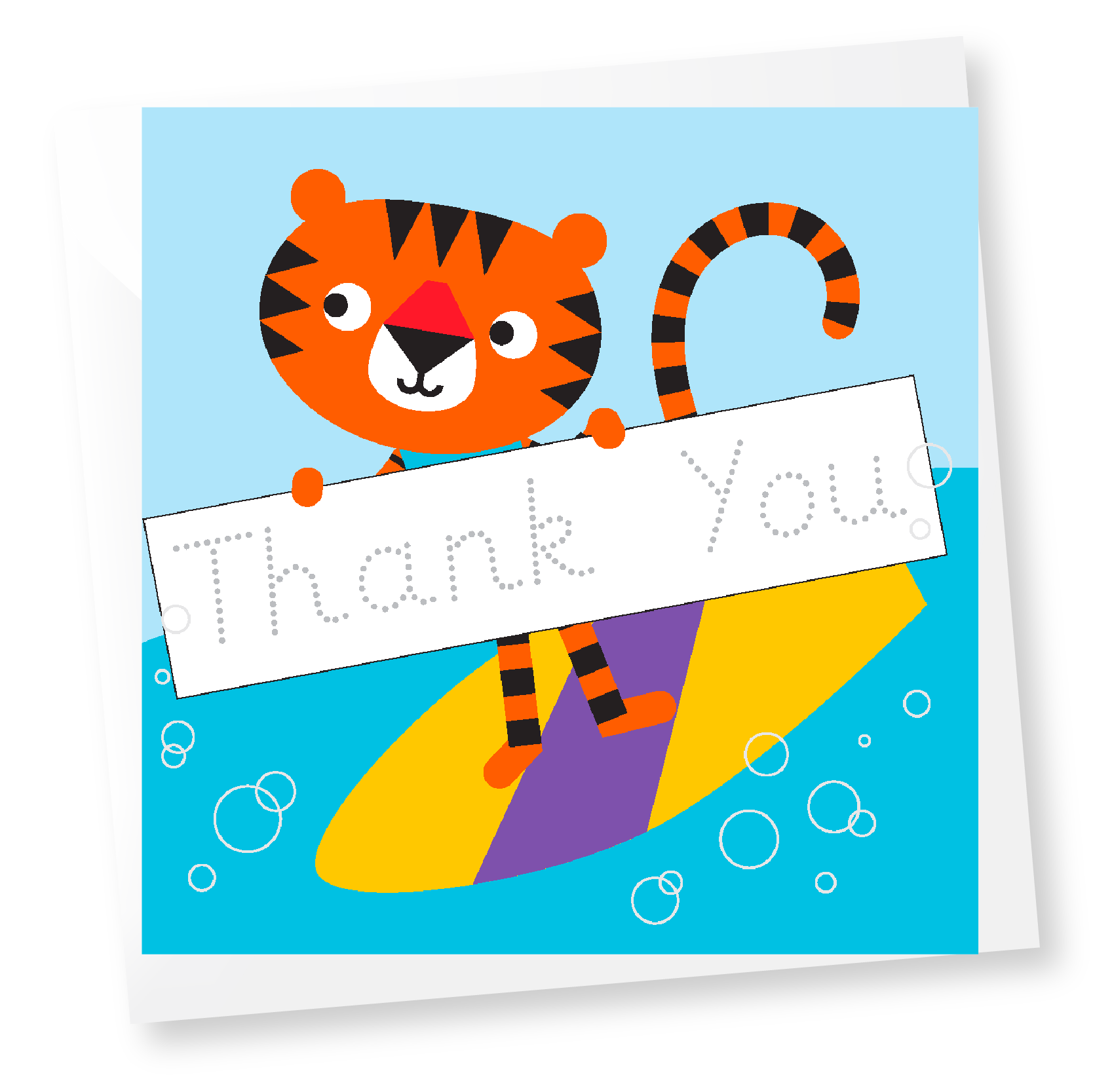 'Thank You' Fun Traceable Greeting Cards For Kids: Multi-Pack of 10 -Personalised