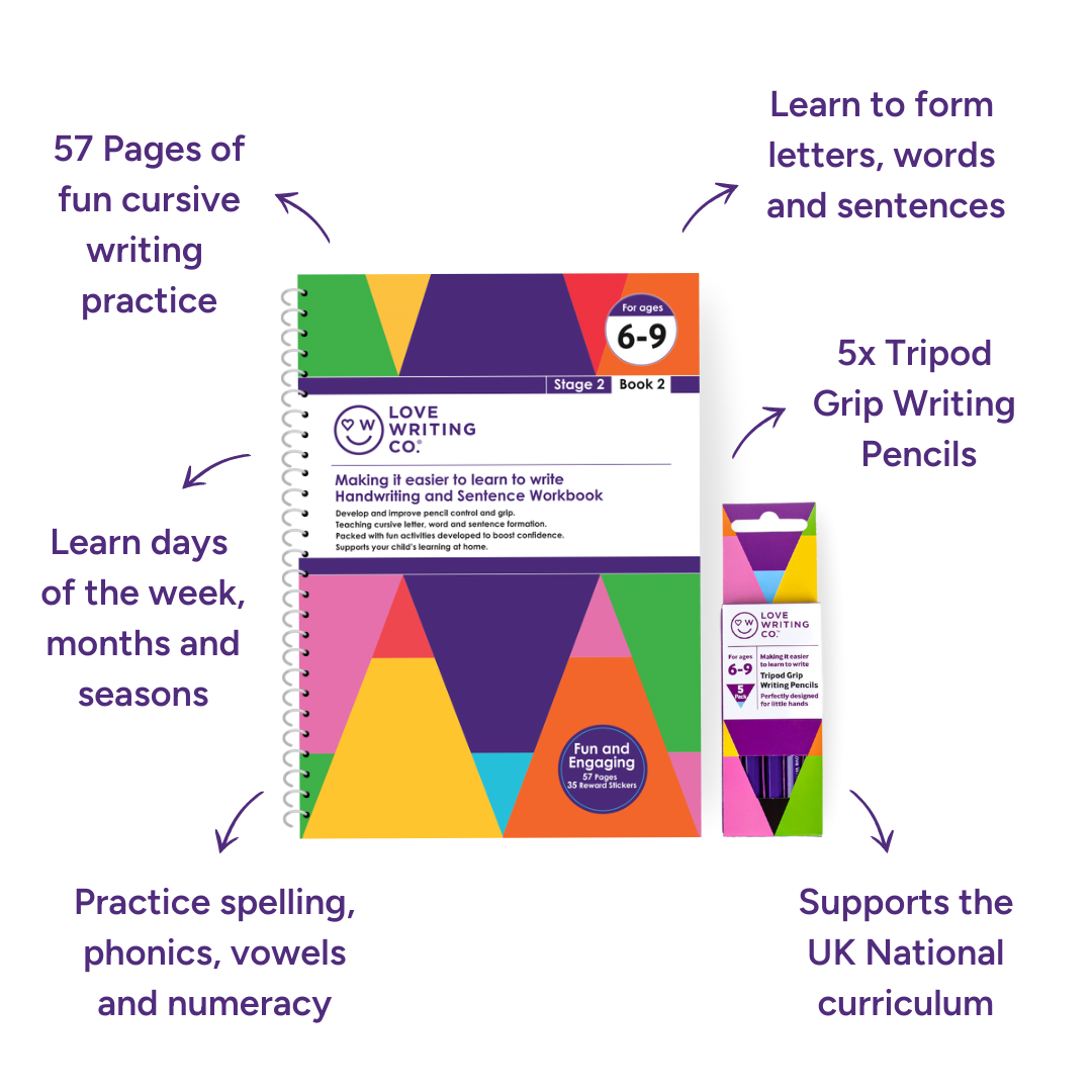 NEW 6-9 Book 2! Cursive Handwriting Practice Workbook Stage 2 Book 2: Ages 6-9