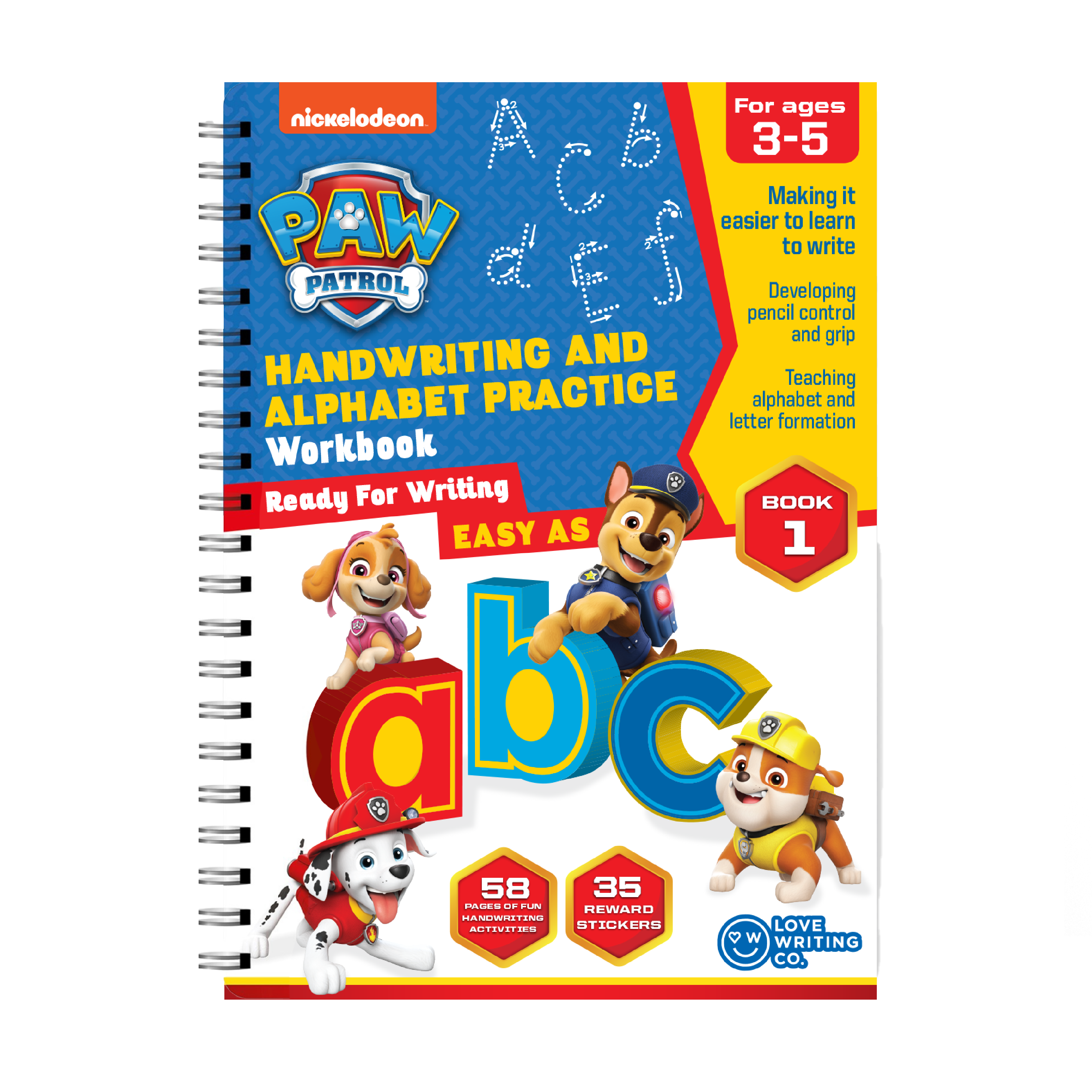 PAW PATROL Learn To Write The Alphabet Activity Book Ages 3-5