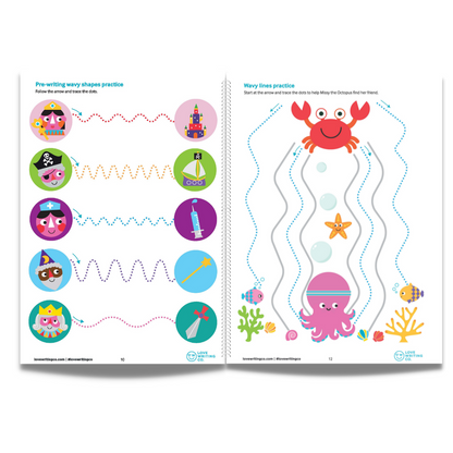 Pre-Writing Skills Activity Workbook - Early Writing For Children Age 2 Plus. Love Writing Co.