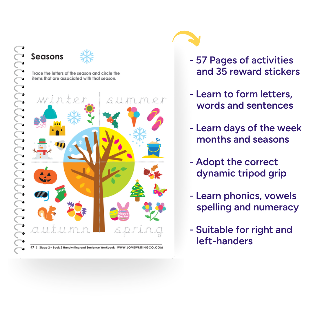 NEW 6-9 Book 2! Cursive Handwriting Practice Workbook Stage 2 Book 2: Ages 6-9