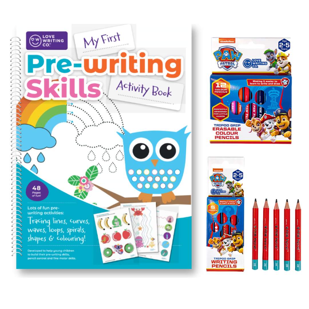 My First Pre-Writing Skills Starter Pack Age 2+: Book, Pencils and Colouring Pencils Set