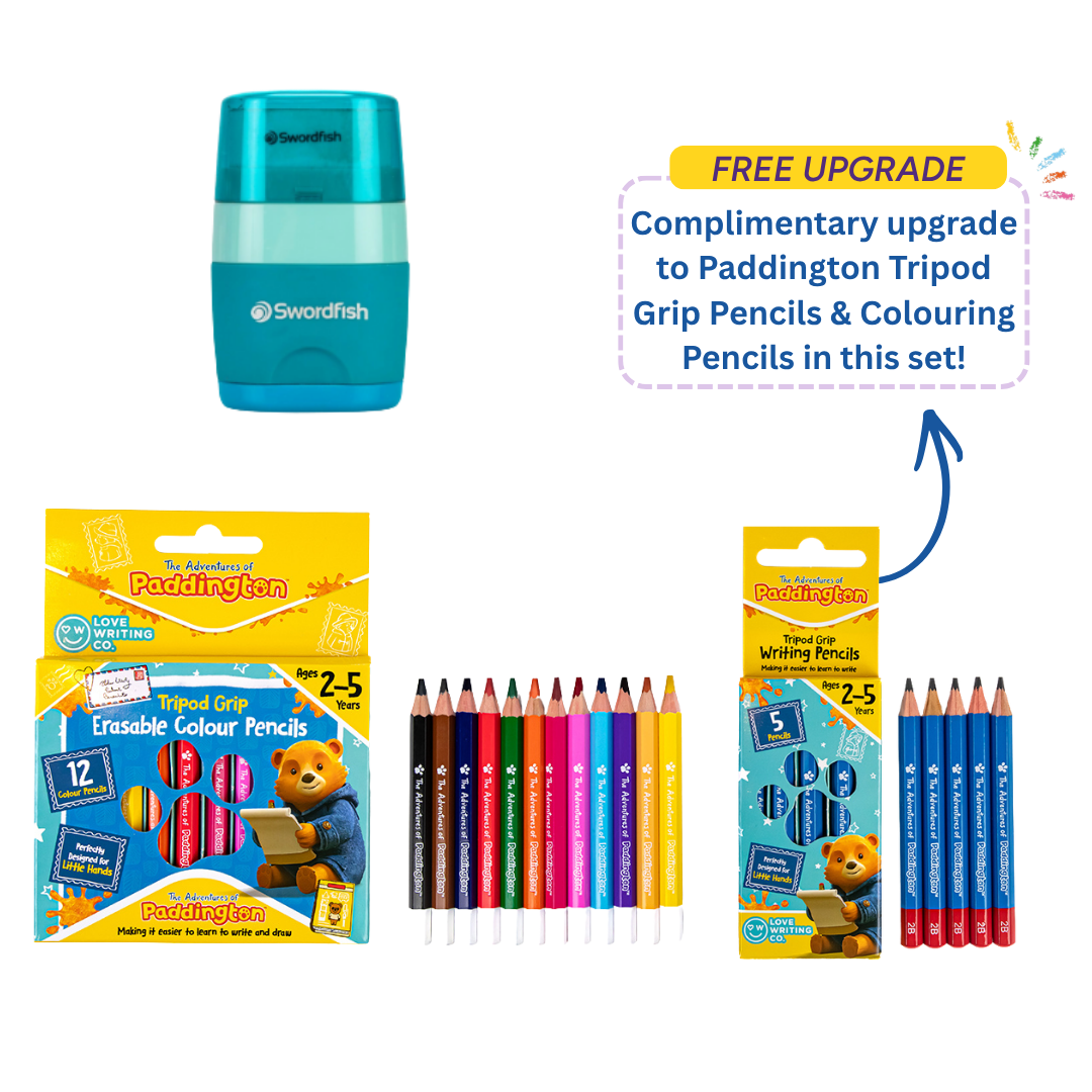 Tripod Writing Grip & Erasable Colouring Pencils Bundle | Ages 3-5