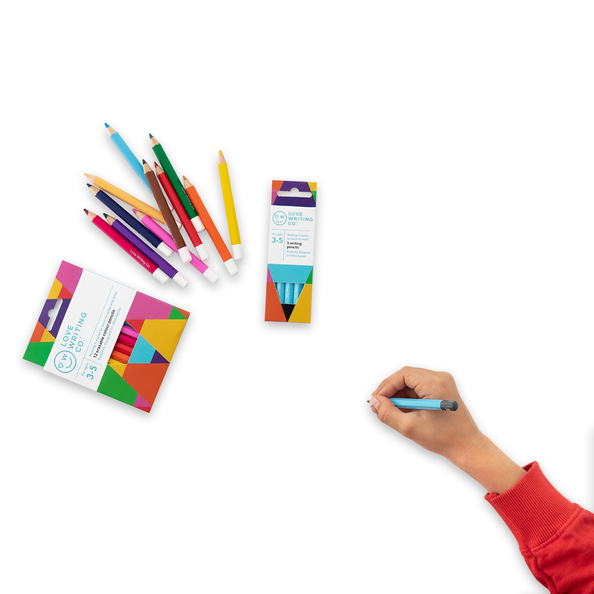 Tripod Writing Grip & Erasable Colouring Pencils Bundle | Ages 3-5