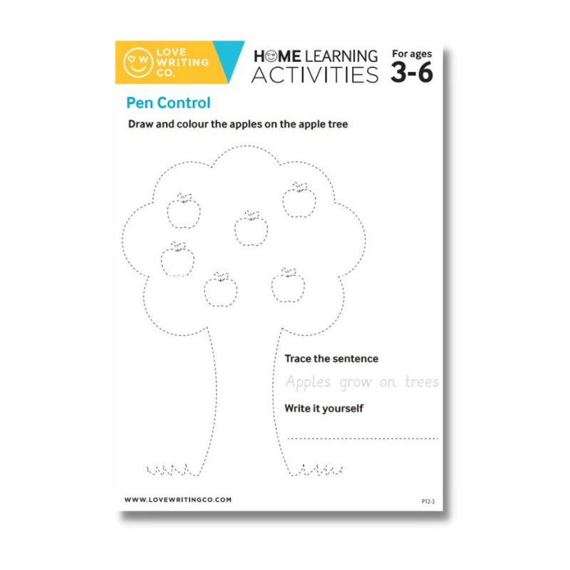 Traceable apple tree drawing