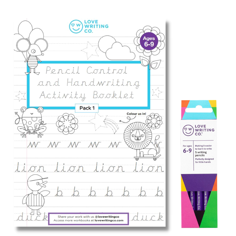 Pencil control and handwriting activity booklet by Love Writing Co